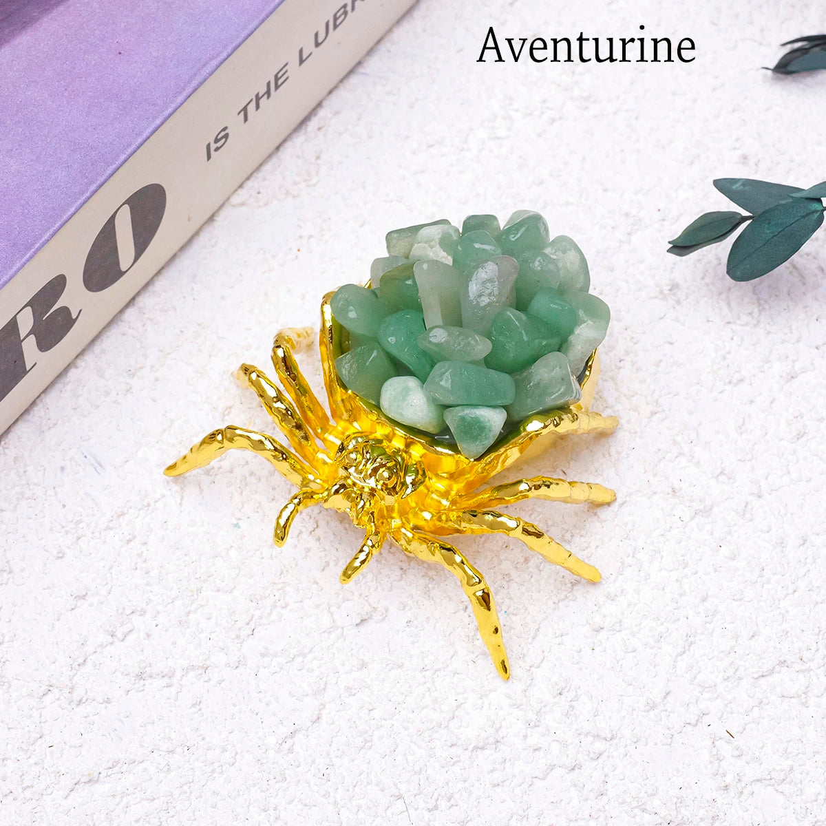 1pc Natural Crystal Spider Animal Desk Decor