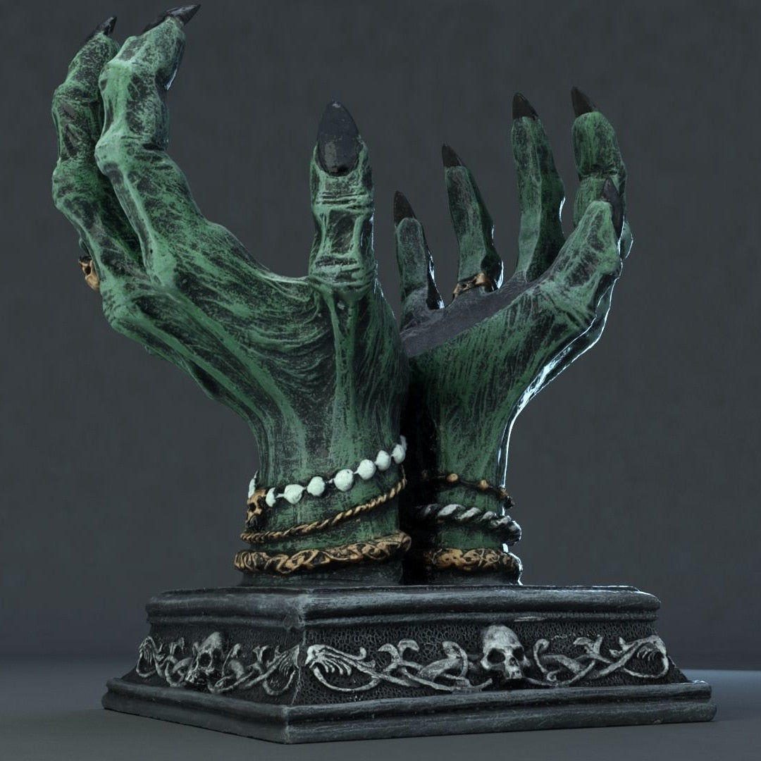 Crystal Ball Holder Resin Witch Hands Figurine Home Decor