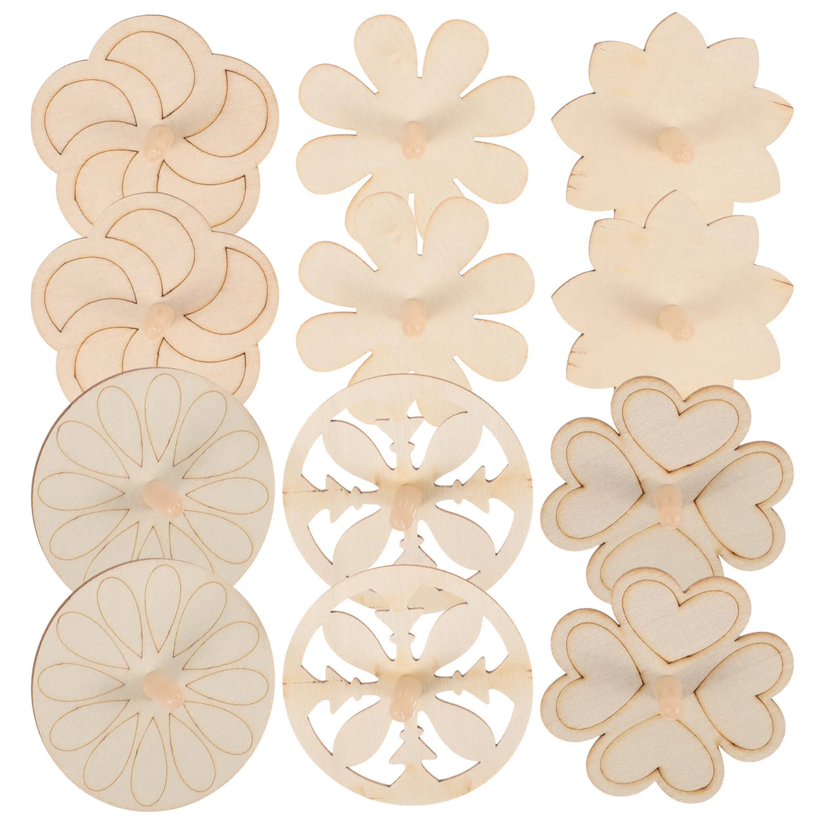 12 DIY Gyro Toys Wooden Spinning Tops Kids Craft Project