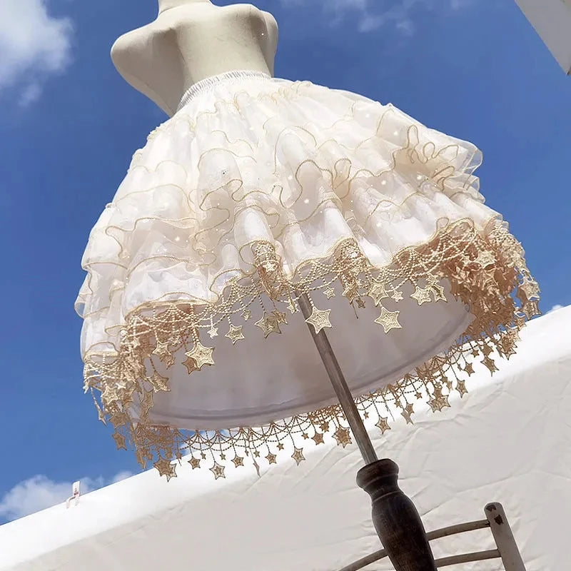 Lunar Star Lolita Petticoat Adjustable Fish Bone Carmen Skirt