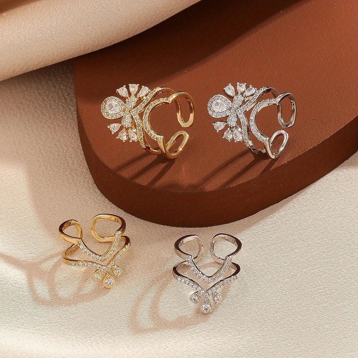 Zircon Nail Jewellery Wearable Art Finger Tip Rings