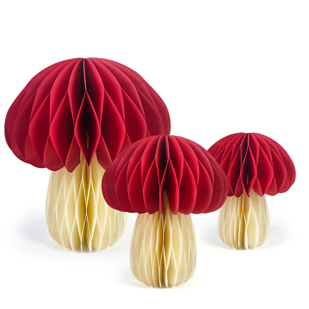Mushroom Honeycomb Hanging Ornaments Woodland Mushroom Paper Decoration