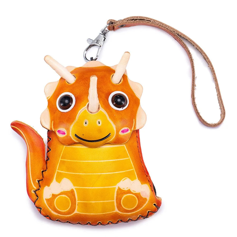 Genuine Leather Cute Coin Purses Handmade Animal Mini Cases