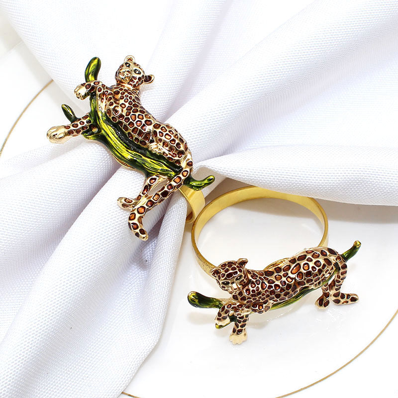 12PCS Leopard or Tiger Napkin Rings Table Decoration