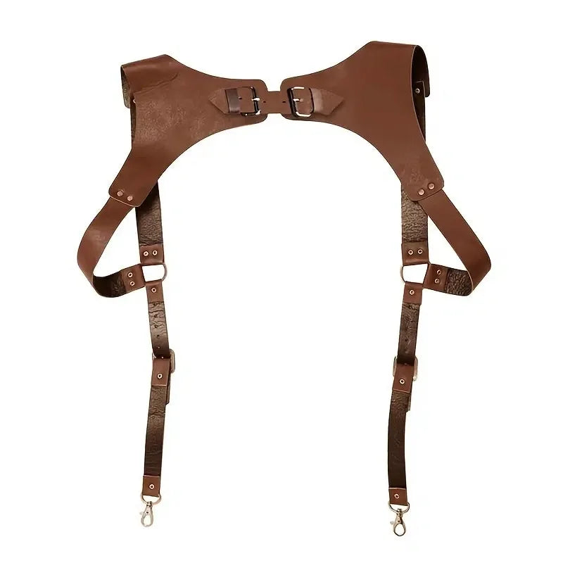 Men's Leather Bracers Harness Suspender Belts