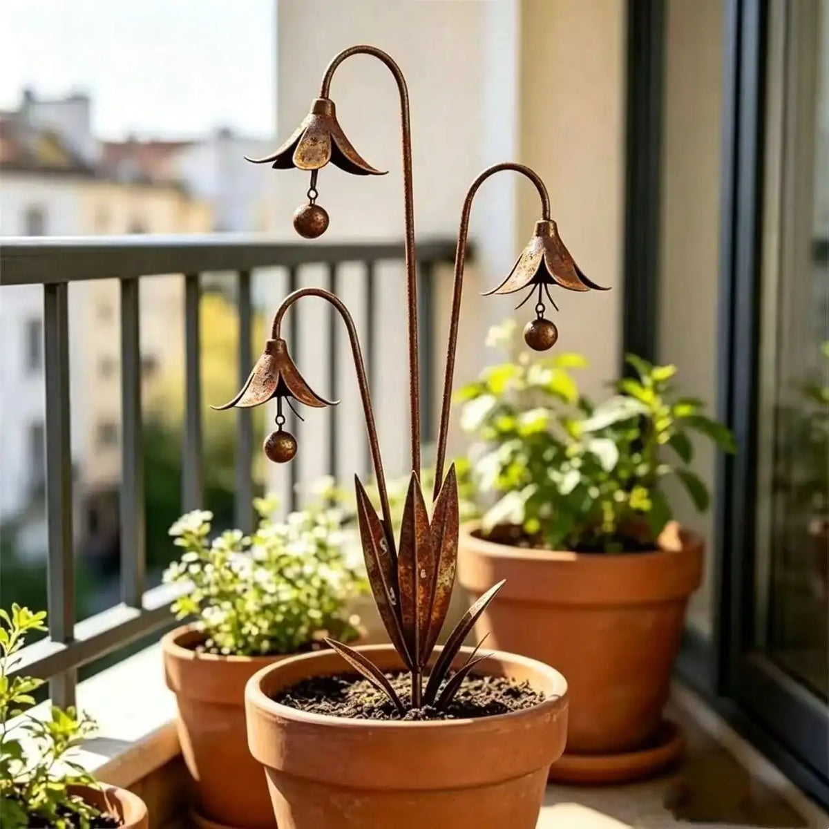 Rusty Iron Bluebell Garden Decorative Stake