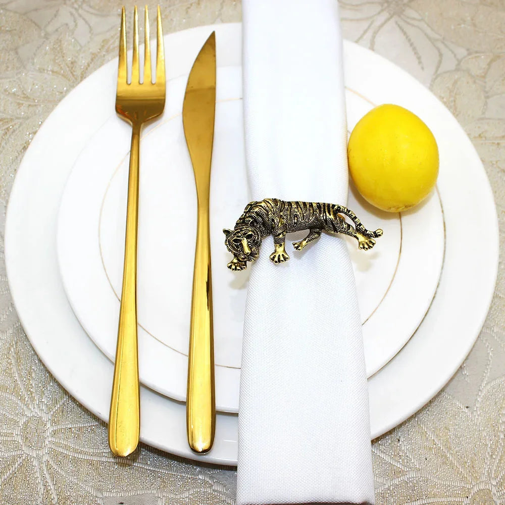 12PCS Leopard or Tiger Napkin Rings Table Decoration