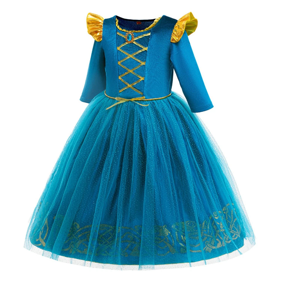 Halloween Cosplay Brave Princess Merida Dress Girls Costumes