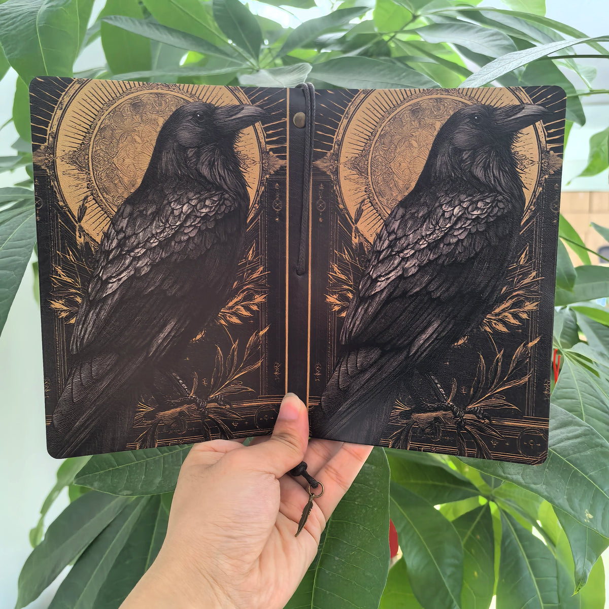 Dark Academia Crow Raven Journal A6 PU Leather Notebook Scrapbook