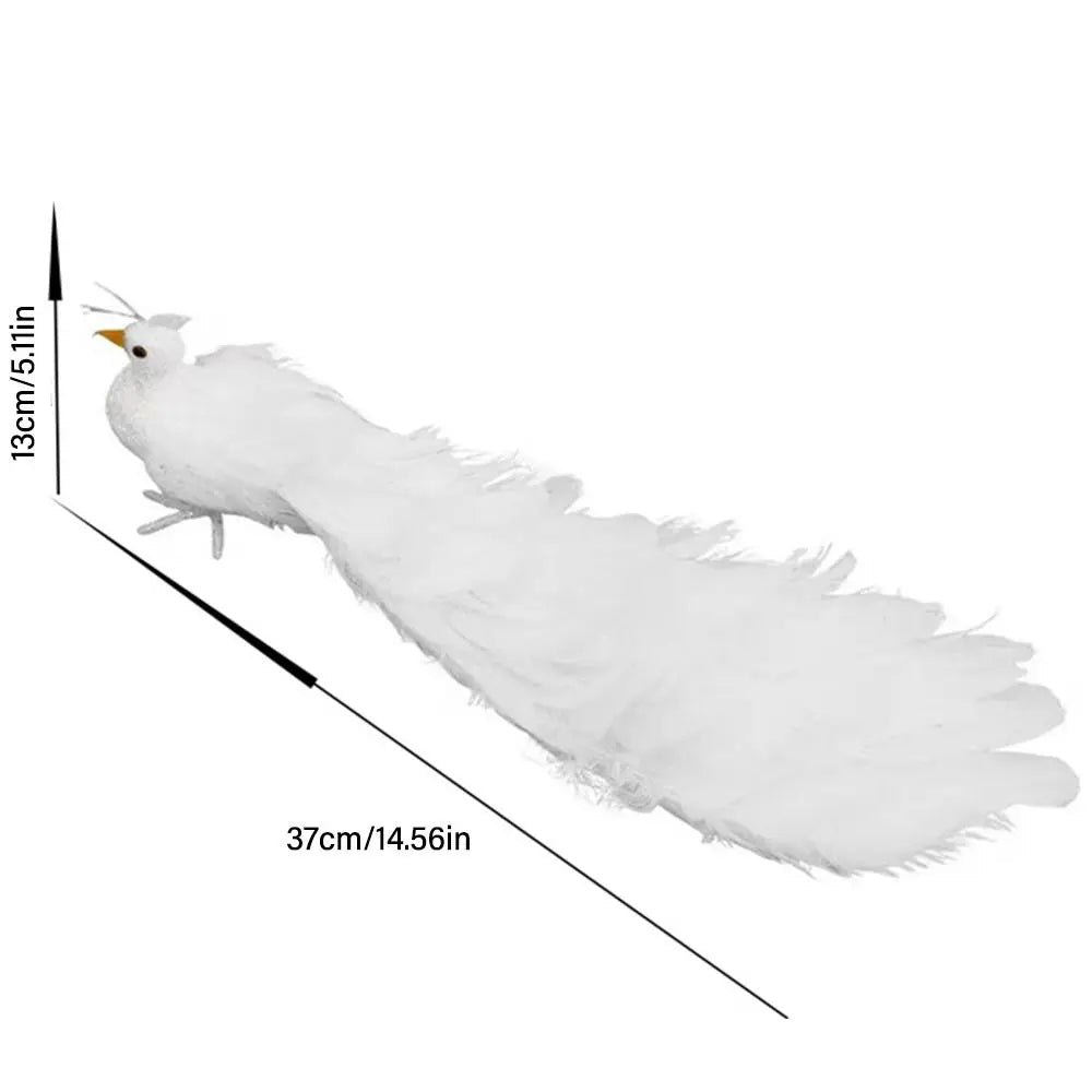White Peacock Light Weight Christmas Tree Decoration