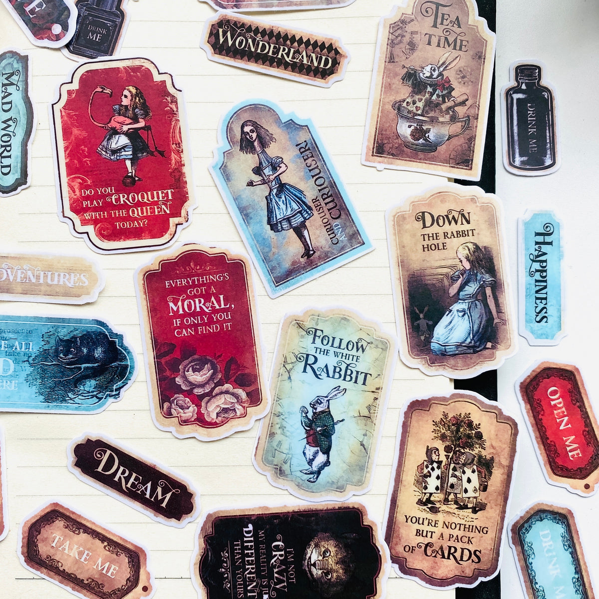 Vintage Alice In Wonderland Theme Scrapbooking Stickers