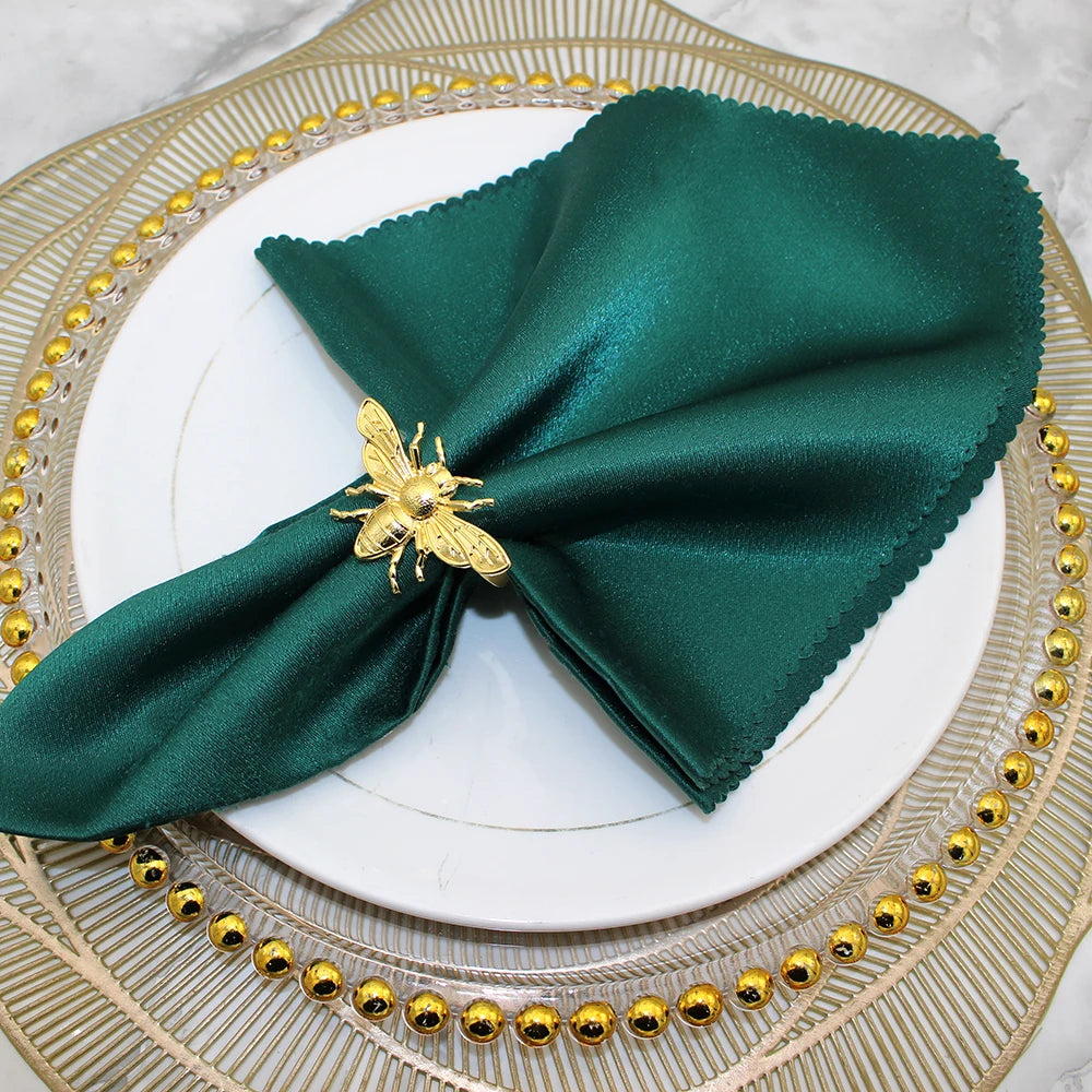 6Pcs Gold Bee Napkin Rings Table Decoration