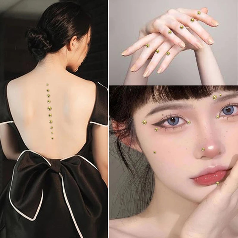 Fake Piercings Face Body Jewellery Stickers Nose Stud Self Adhesive Faux Studs