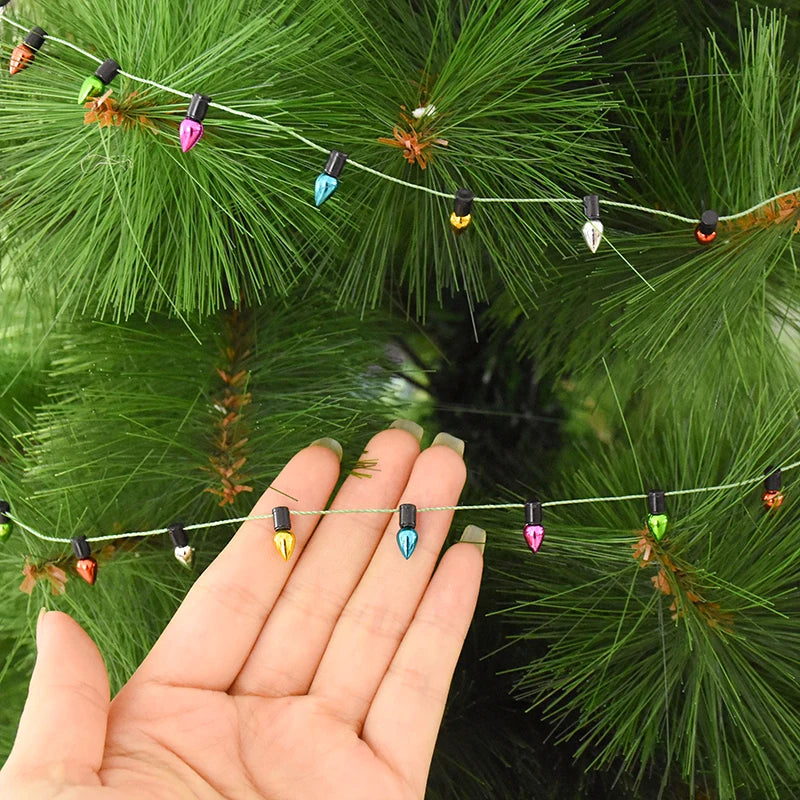 5M/roll Colourful Christmas Light Bulbs String Garland Christmas Decorations Xmas Tree Ornaments DIY Craft