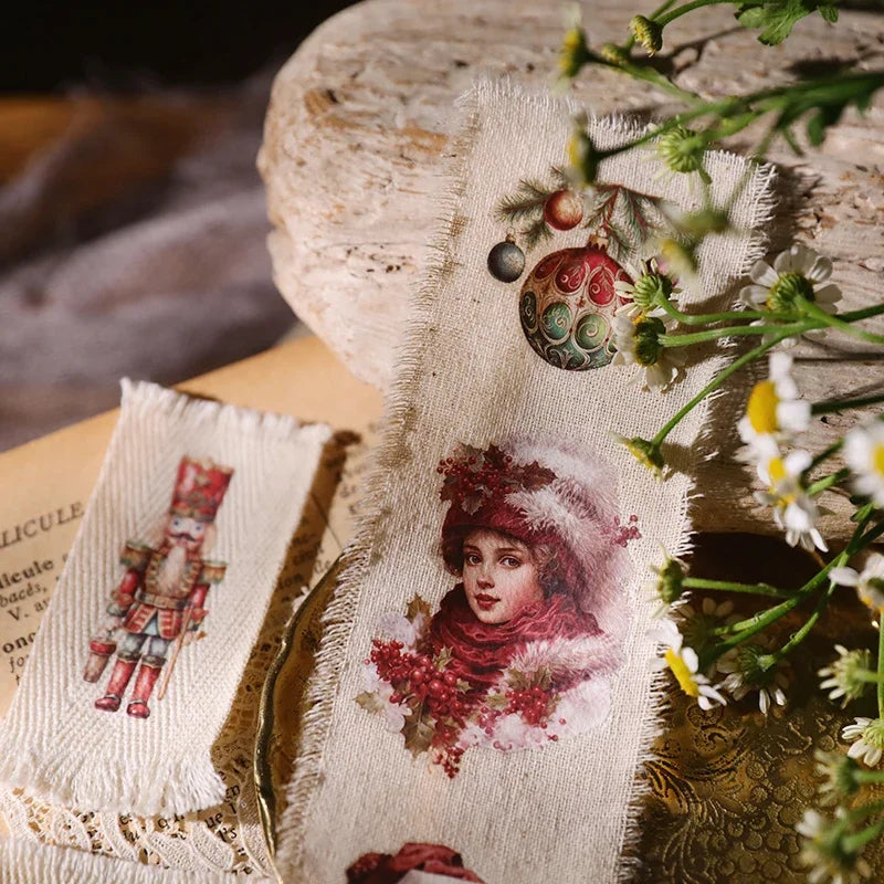 2 Sheet Vintage Christmas Snowman RUB ON Transfer Stickers Junk Journal DIY Scrapbooking