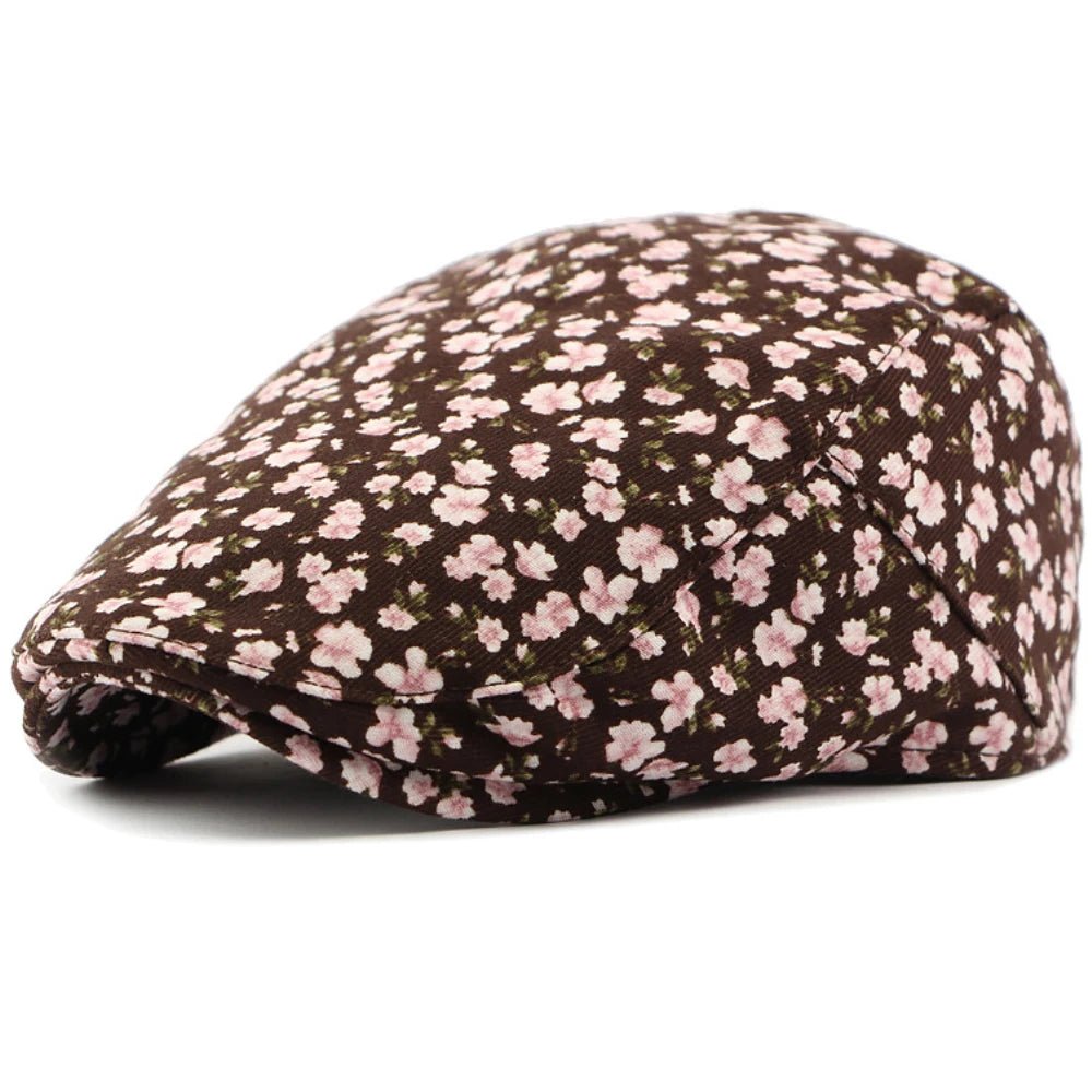Winter Florals Cabbie Beret Caps