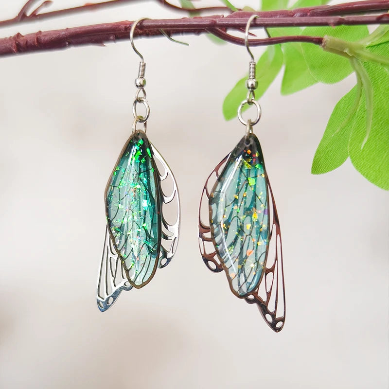 Green Pixie Stainless Steel Earrings