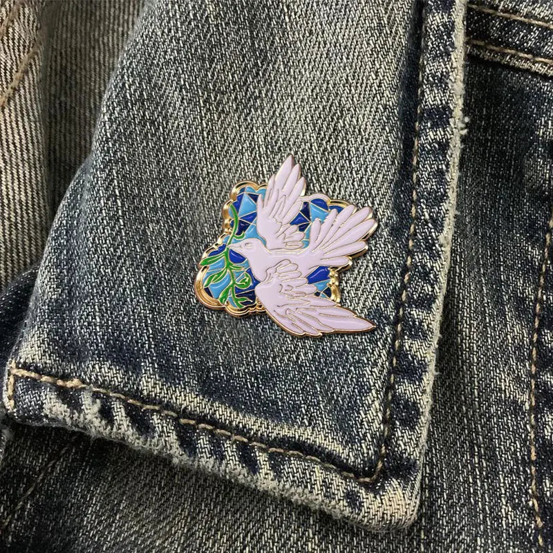 Peace Dove Symbol of Peace, Friendship, Unity and Sanctity Badge Enamel Pin