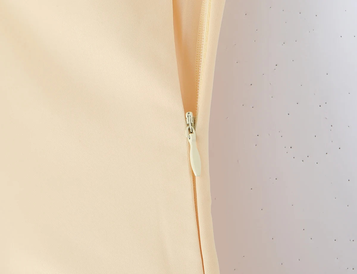 Laced Back Satin Sling Slip Dress Layering Piece