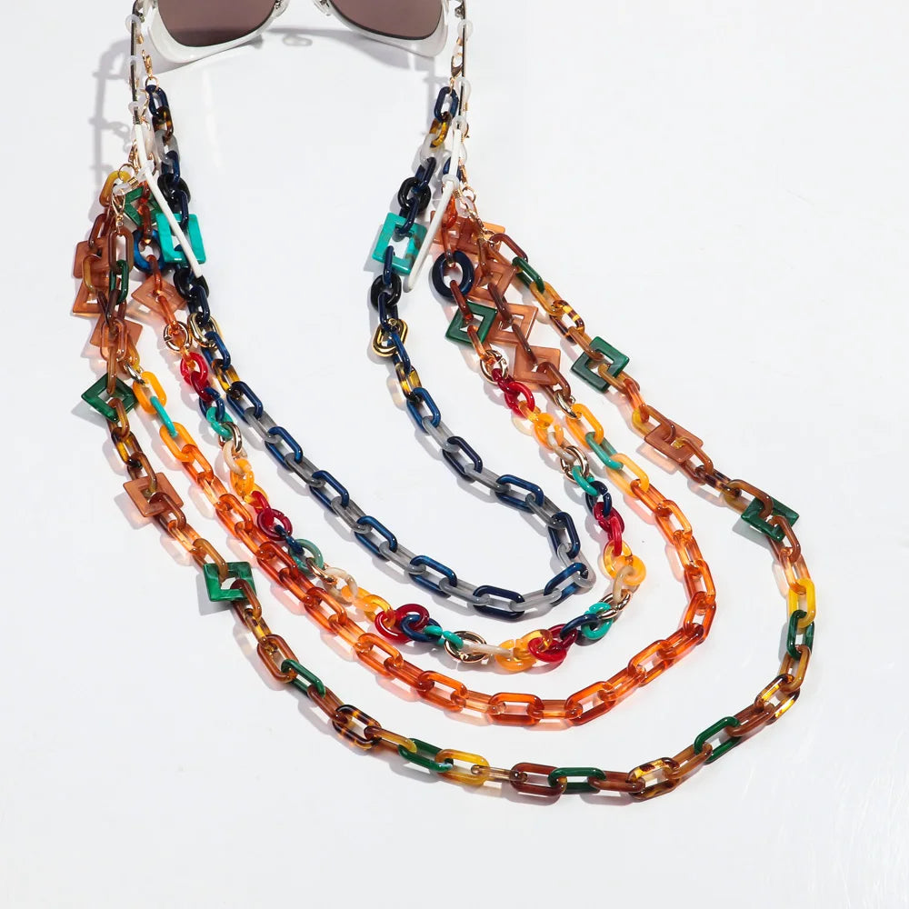 Resin Acrylic Glasses Chain Funky Sunglasses Accessories