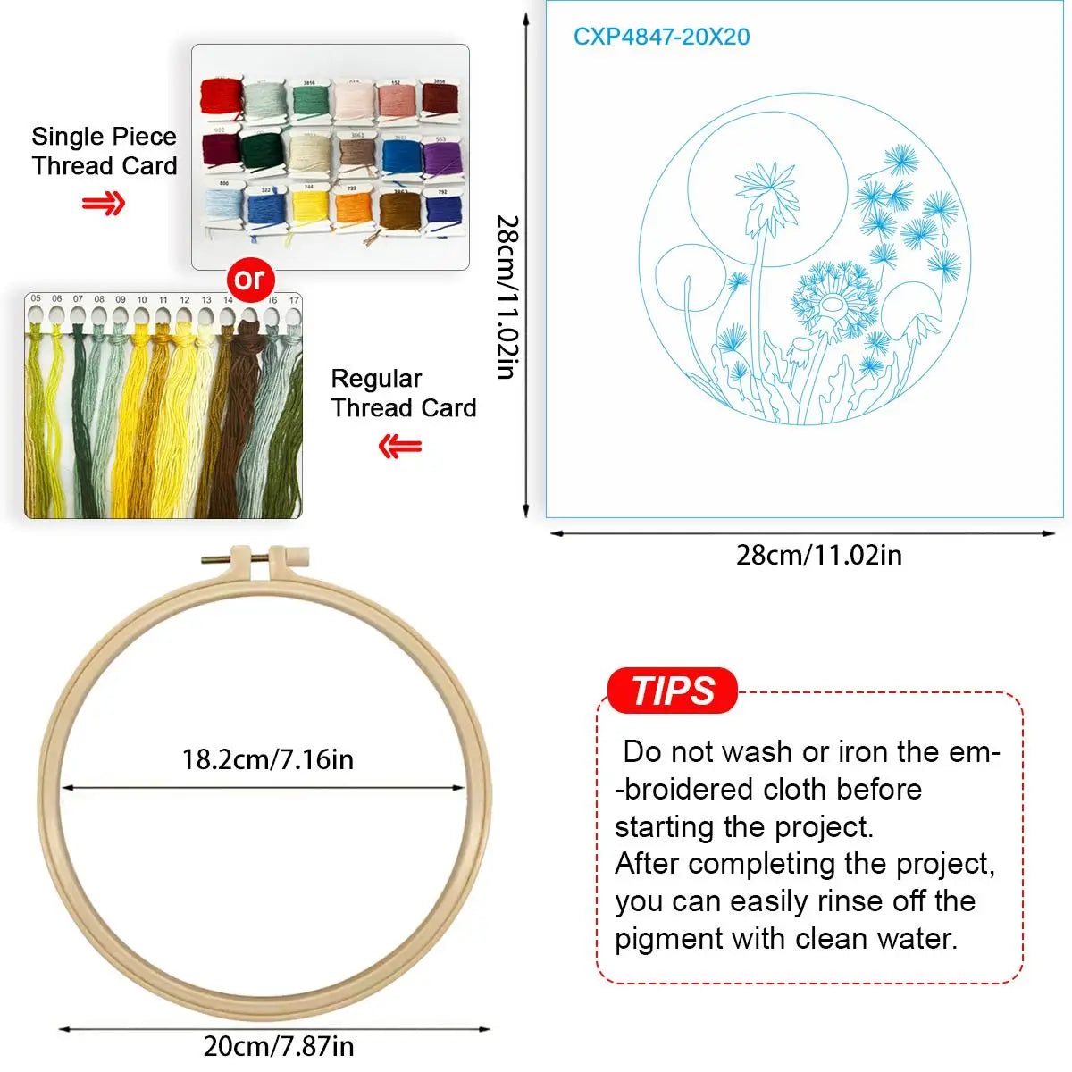 Lots of Dandelions DIY Embroidery Kit for Beginners