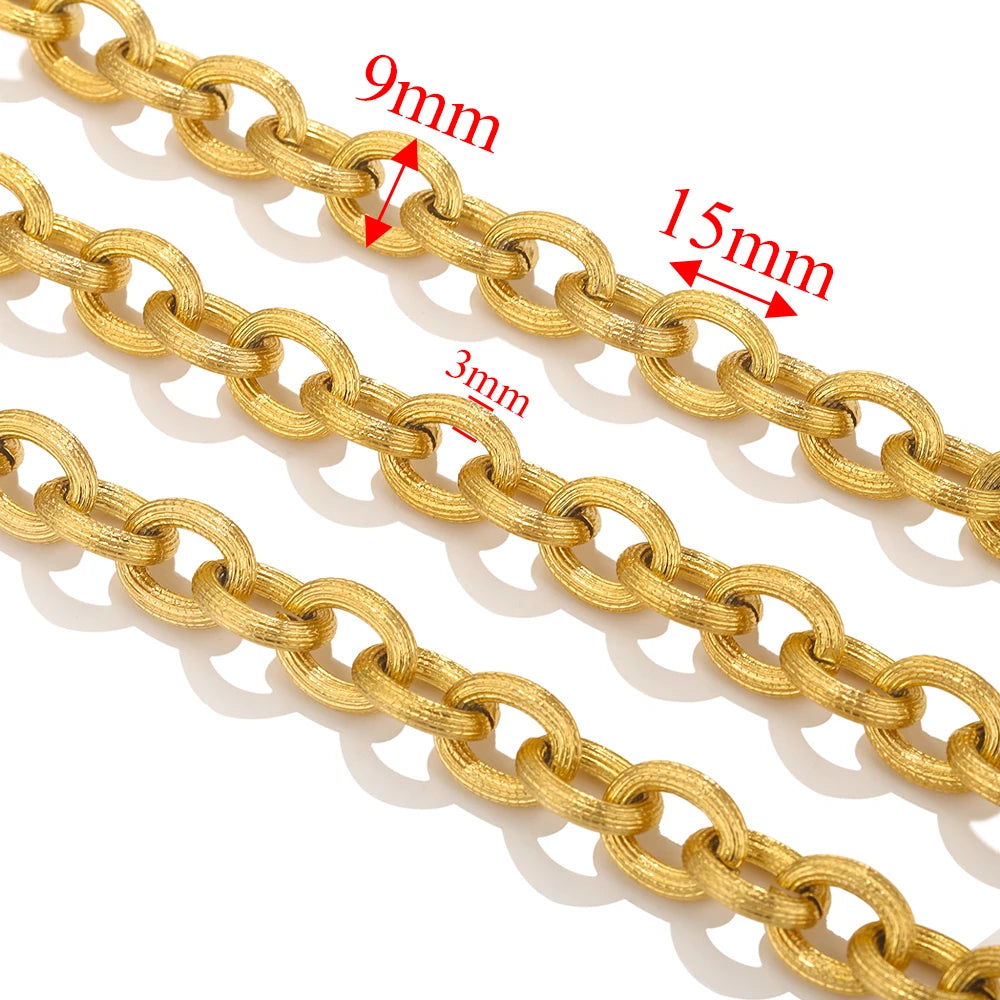 1meter PVD Gold Plated Stainless Steel Thick Large Heavy Chains Necklace Bracelet DIY Jewellery Making Finding