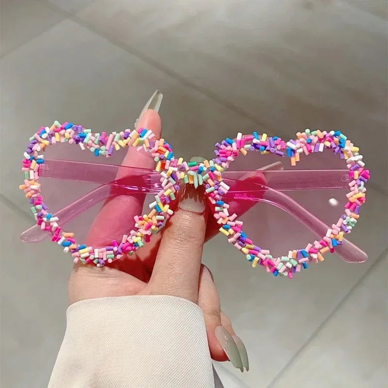 Doughnut Sprinkles Love Heart Sunglasses