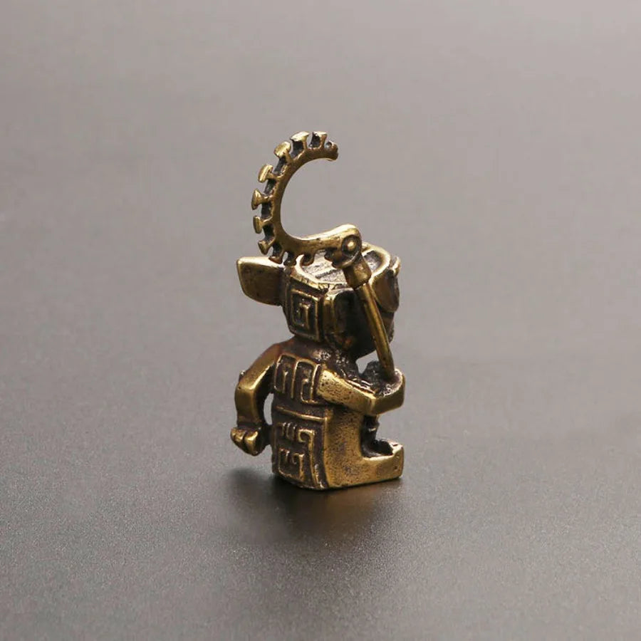Brass Ancient Guard Sanxingdui Ornament Solid Copper Tea Pet