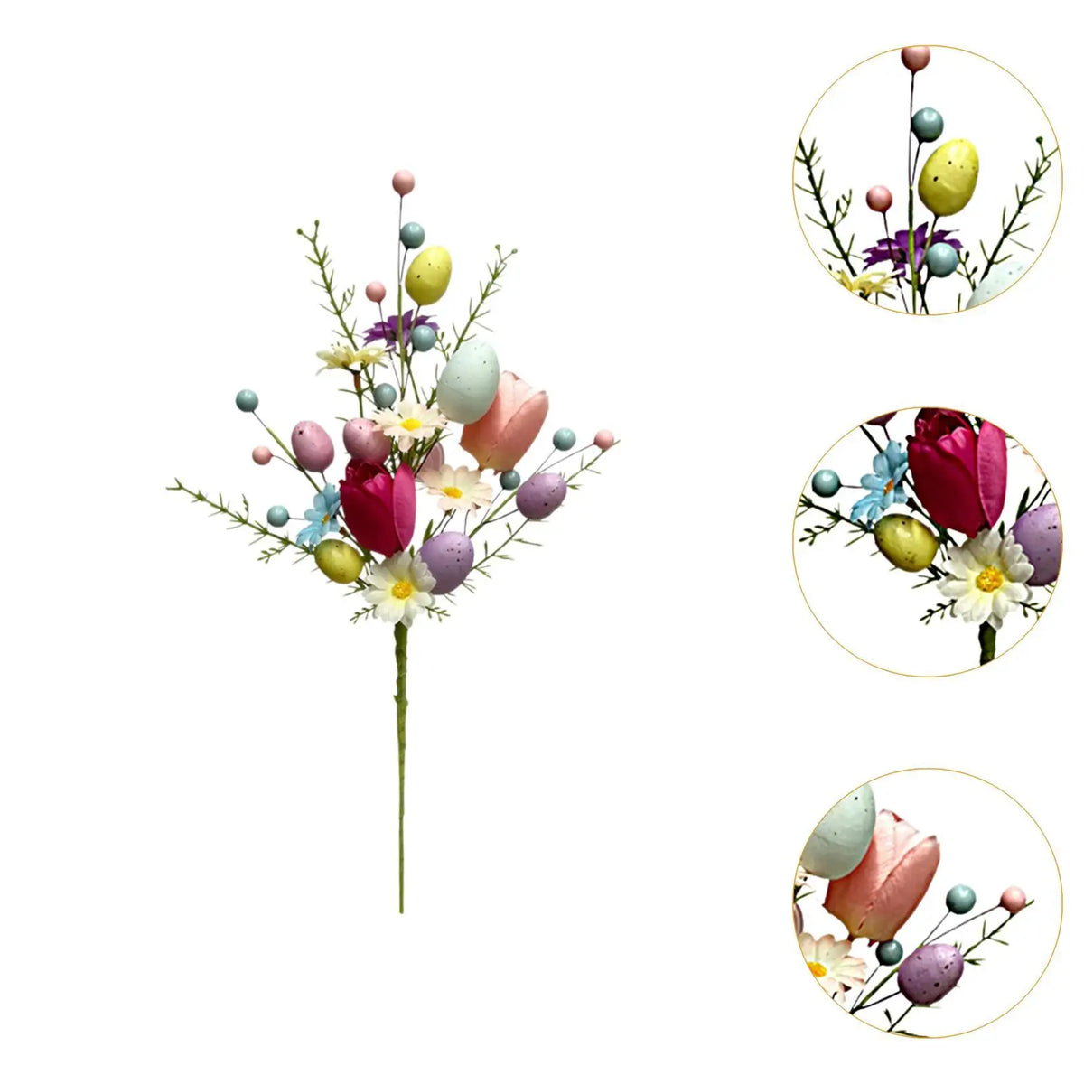 Easter Egg Stem Decorative Berries Floral Pick Bouquet