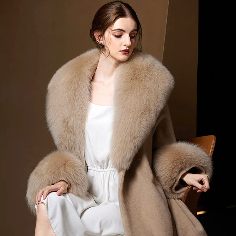Large Faux Fox Fur Scarf Winter Warm Fluffy Collar And Cuff Sets 19 Colours