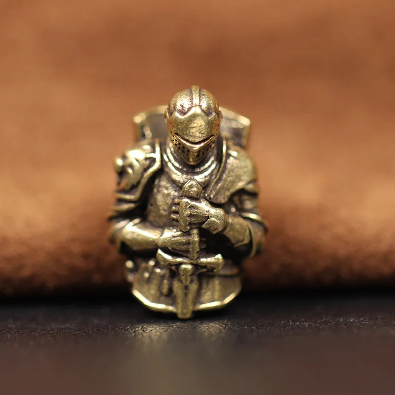 Vicissitudes Templar Knight Brass Crusader Armor Paracord Beads Lanyard Dreadlock Beard Bead