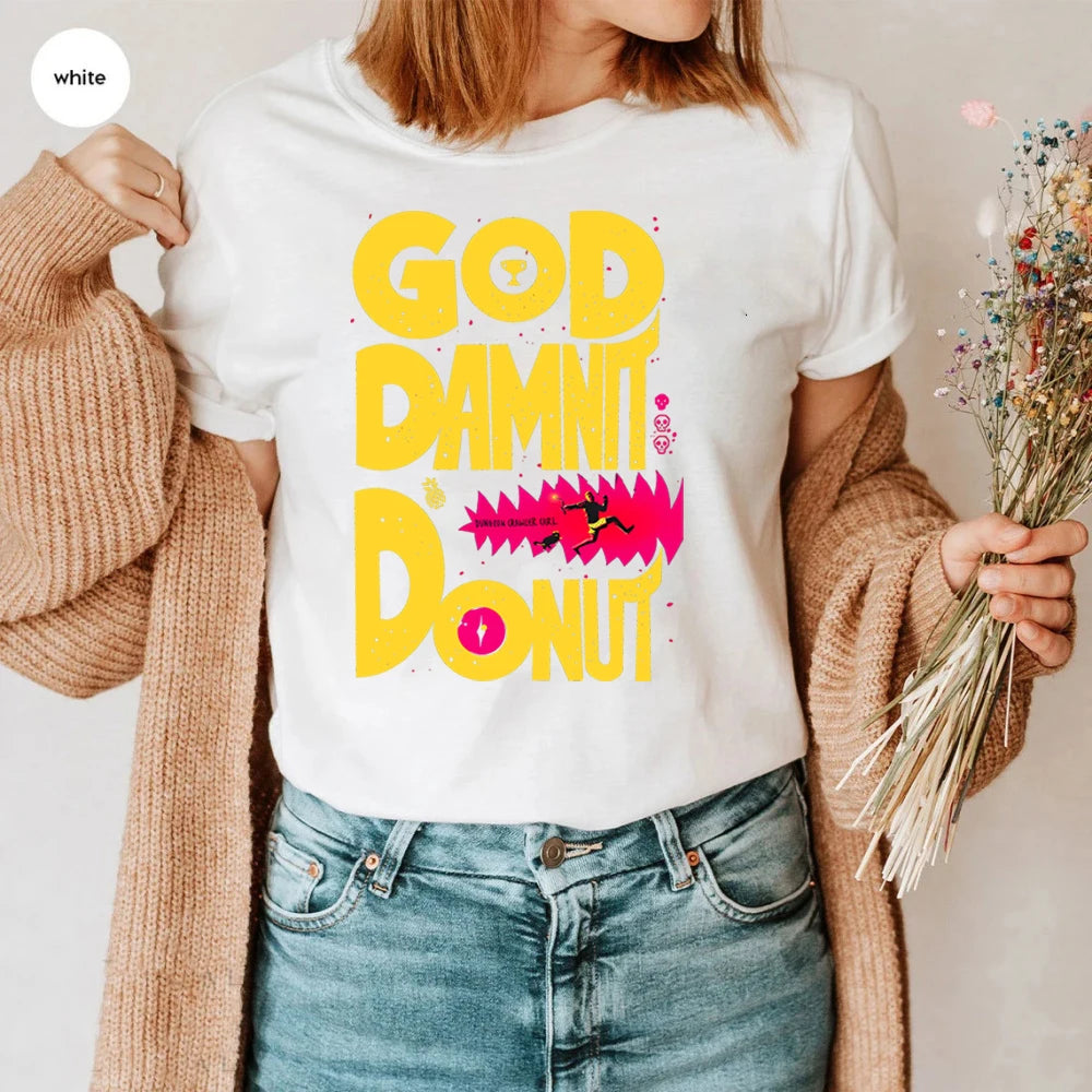 Dungeon Crawler Carl T-Shirt Goddamnit Donut Sci-Fi Book Lover Tee