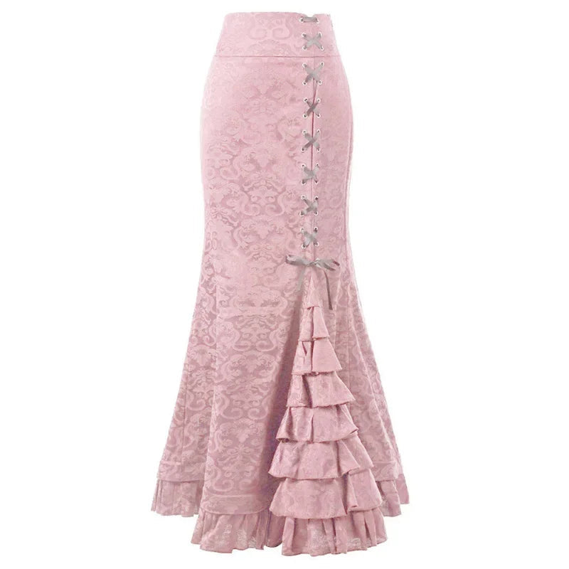 Gothic Long Steampunk Trumpet Skirts