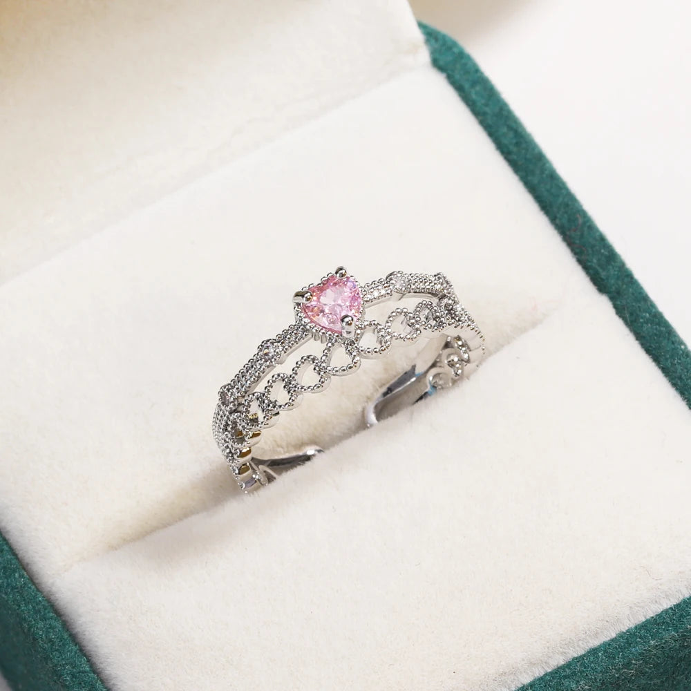 Sweet and Dainty Colourful Zircon Rings Gift Idea