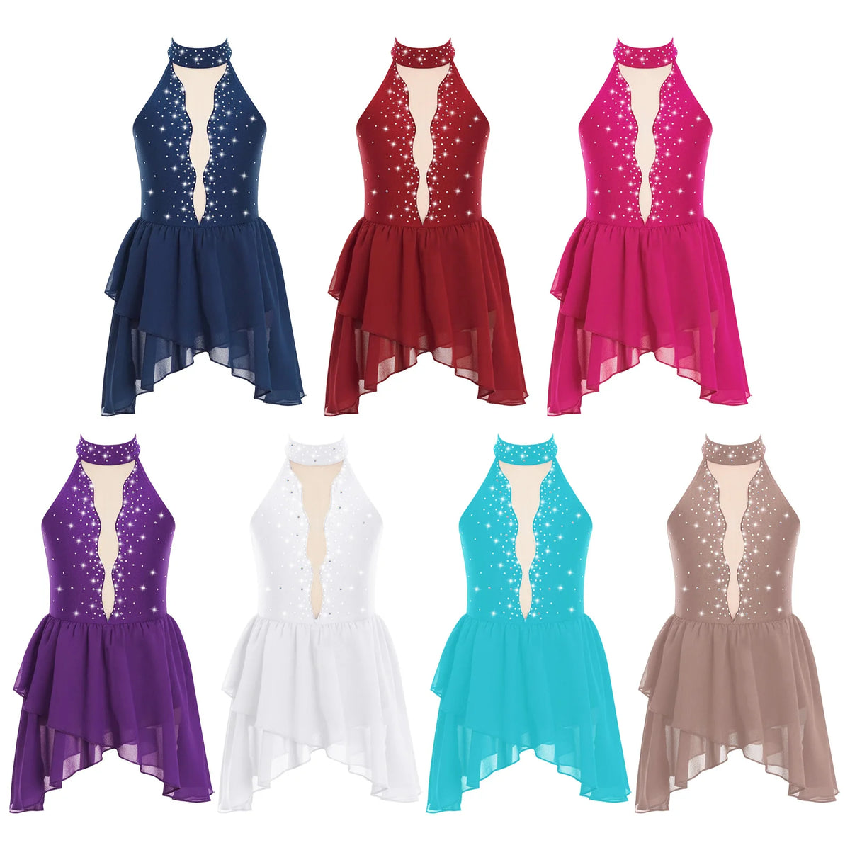 Girls Ballet Leotard Figure Ice Skating Dancewear Stage Costume