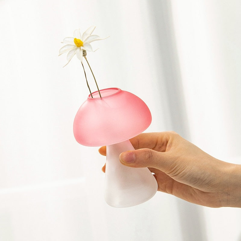 Mushroom Glass Vase Plant Hydroponic Terrarium Vase