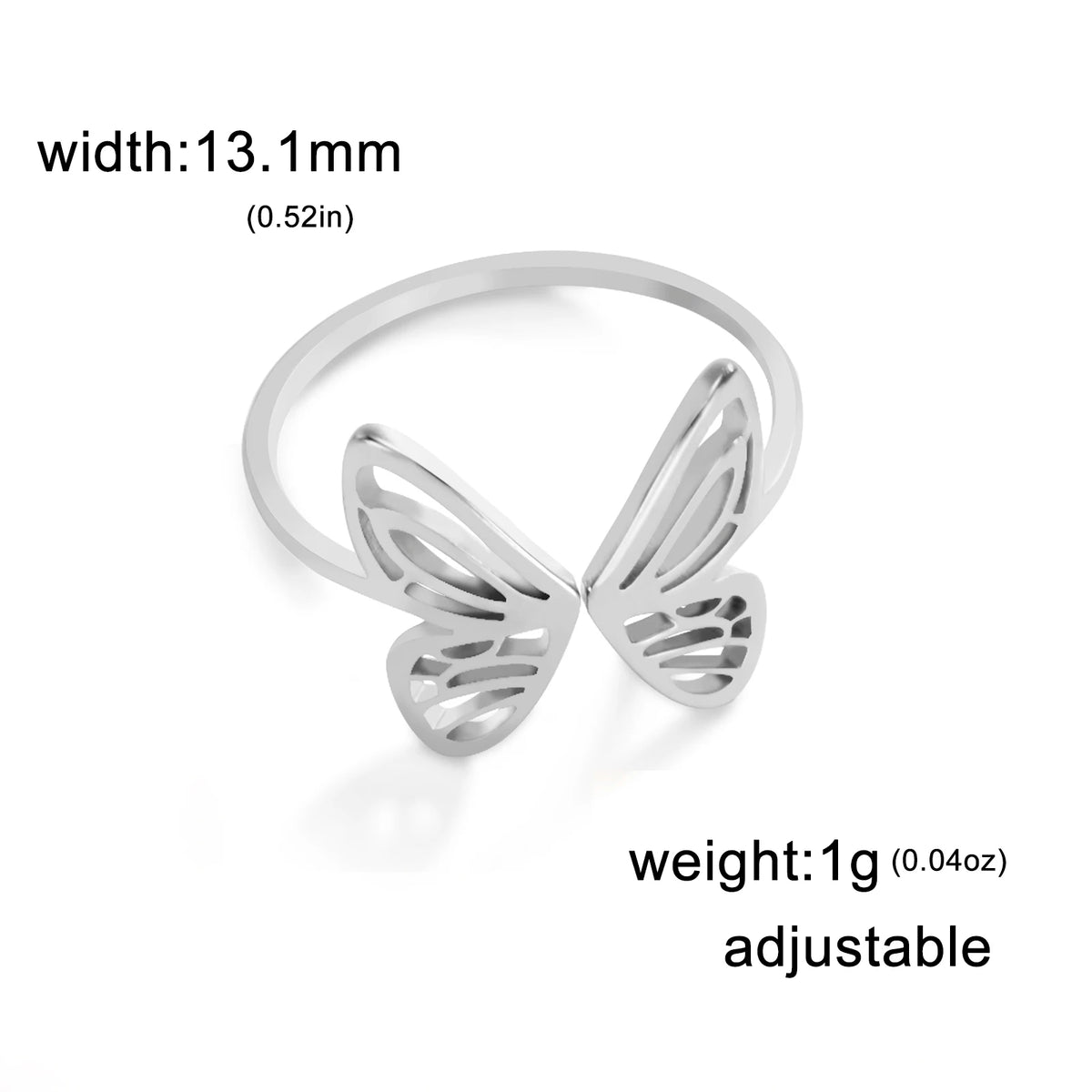 Open Butterfly Ring Stainless Steel Gifts Under $10