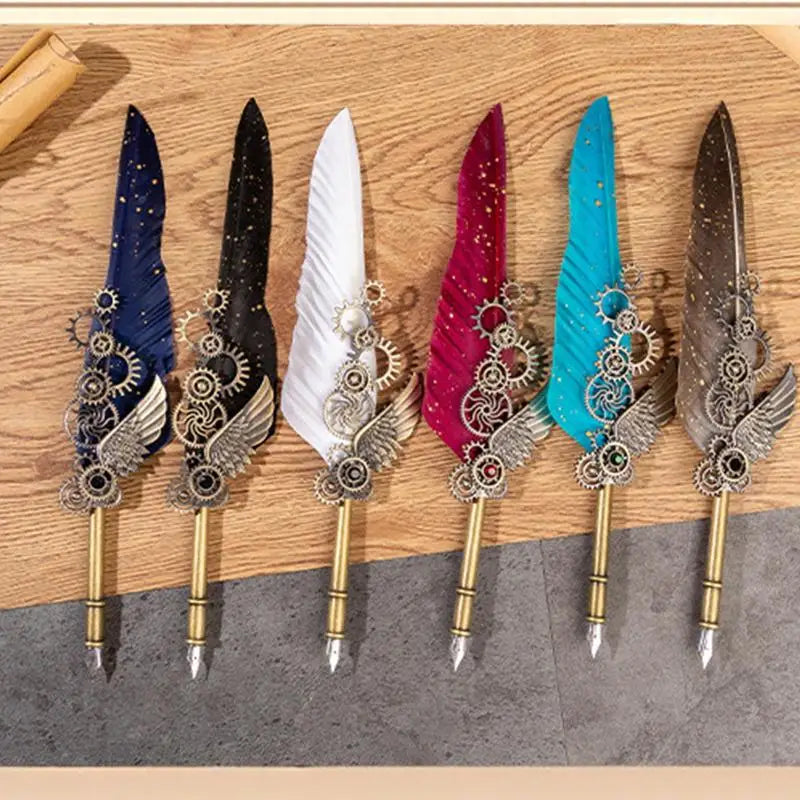 The Captain's Feather Pen Set Calligraphy Stationery Gift Box