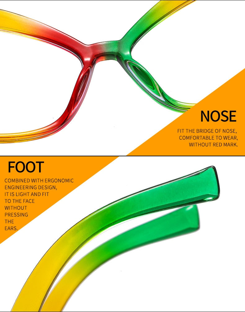 Blue Light Reading Glasses Butterfly Cat Eye Glasses Frame Clear Lens