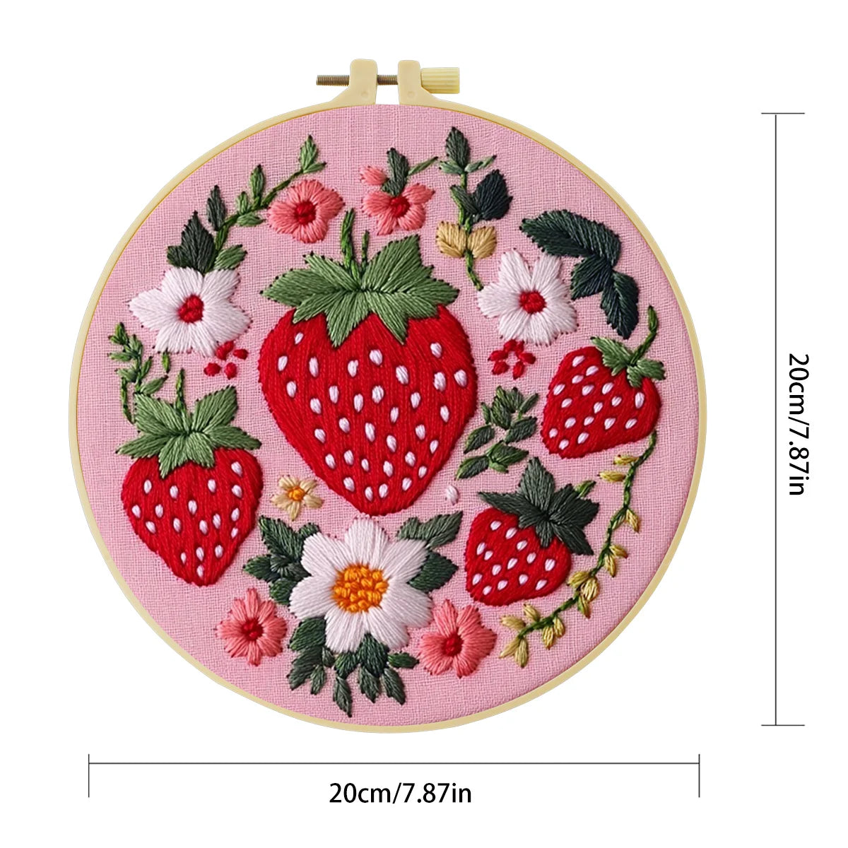 Strawberry Patch DIY Embroidery Kit for Beginners