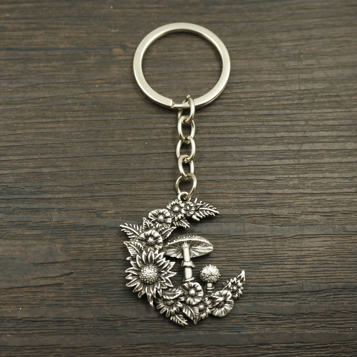 Sunflower Mushroom Witch's Garden Keyring