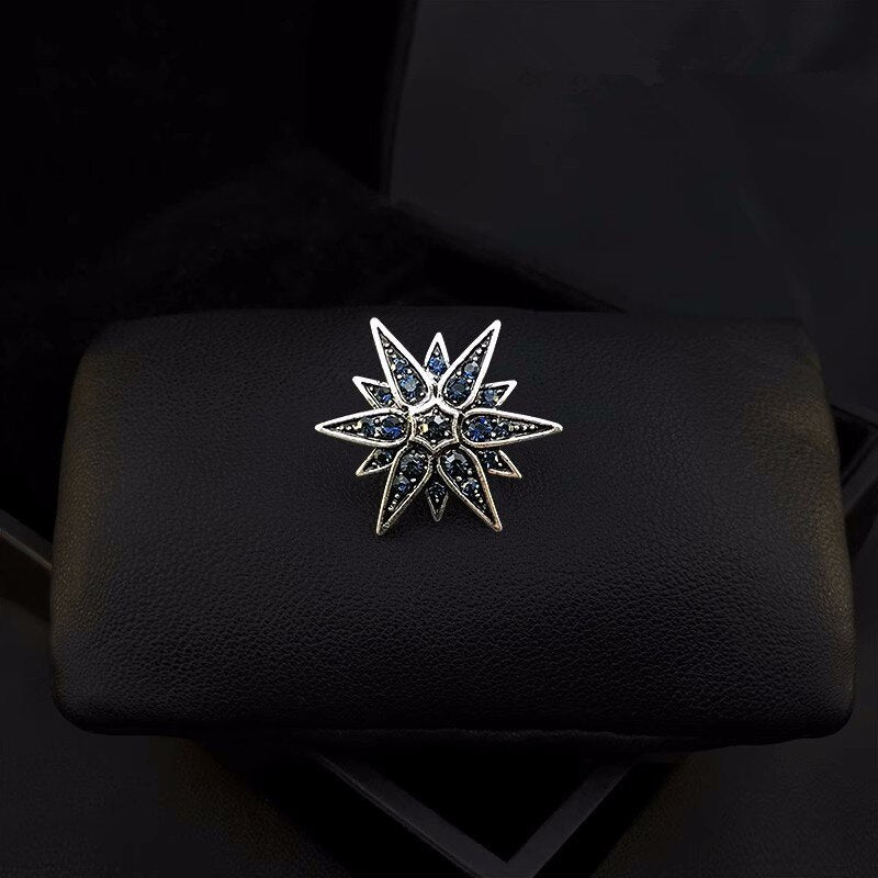 Vintage Green Crystal Star Brooches