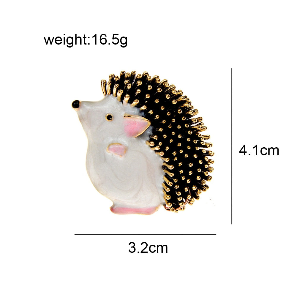 Hedgehog Enamel Brooch
