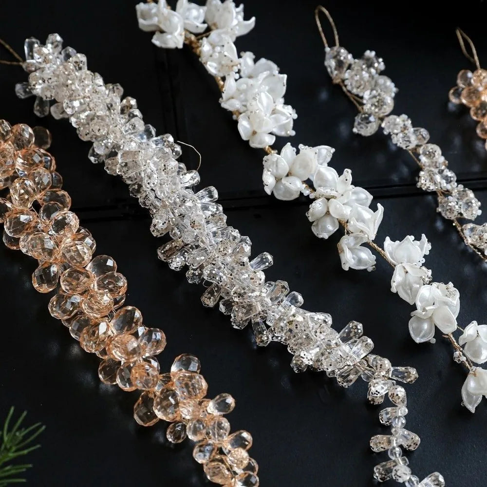 Christmas Icicle Flowers Grapes Glitter Christmas Branches Handmade Acrylic Xmas Tree Ornaments