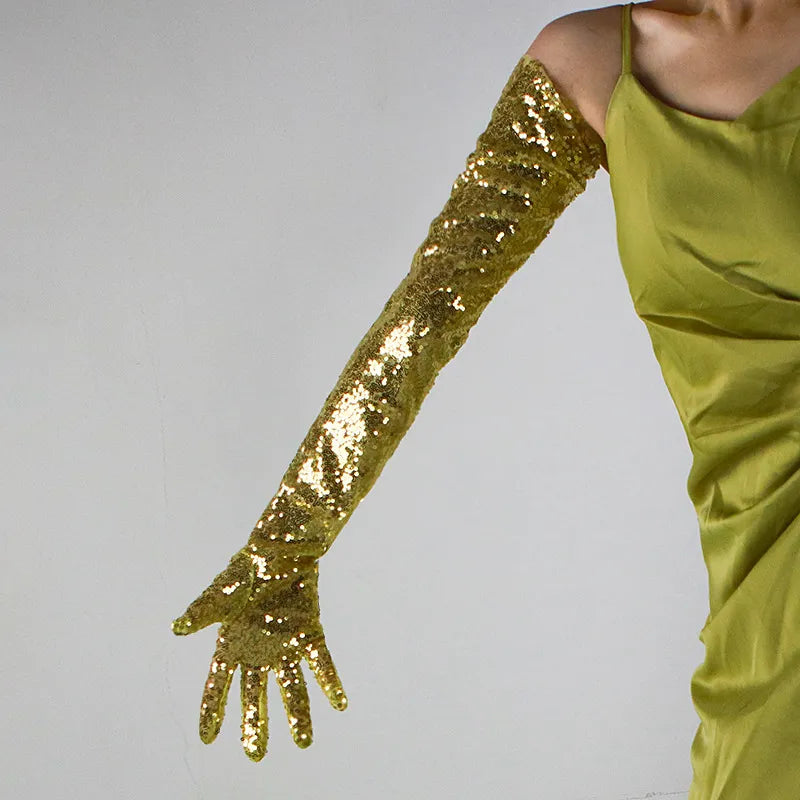 Glitter Gloves 70cm Long Gloves 26 Colours