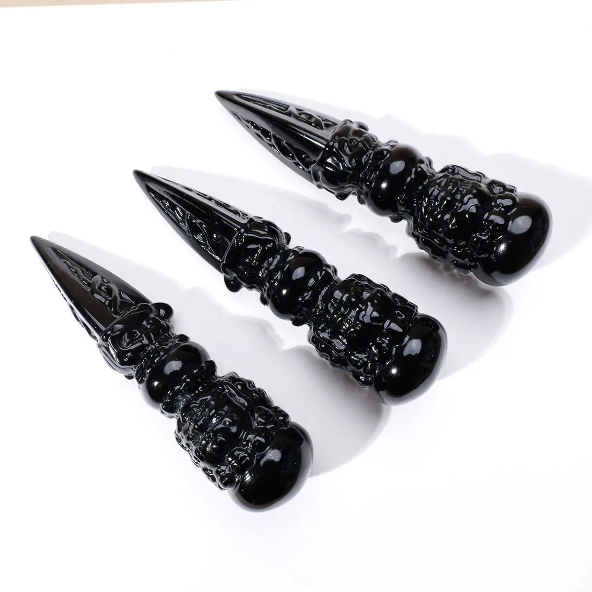 1PC Natural Obsidian "Jin Gangchu" Crystal – Healing Stone Feng Shui Divination & Home Decor Ornament