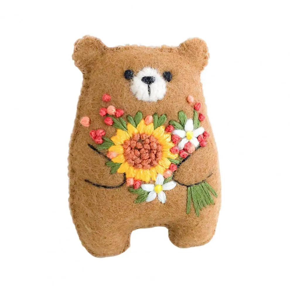 Bouquet Bear Doll Miniature Pocket Hug 5.5*4cm Felt Little Plushie Toy