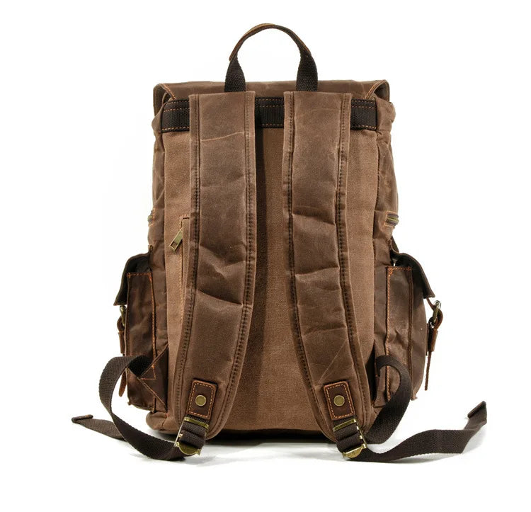 Indiana's Vintage Leather Canvas Backpack