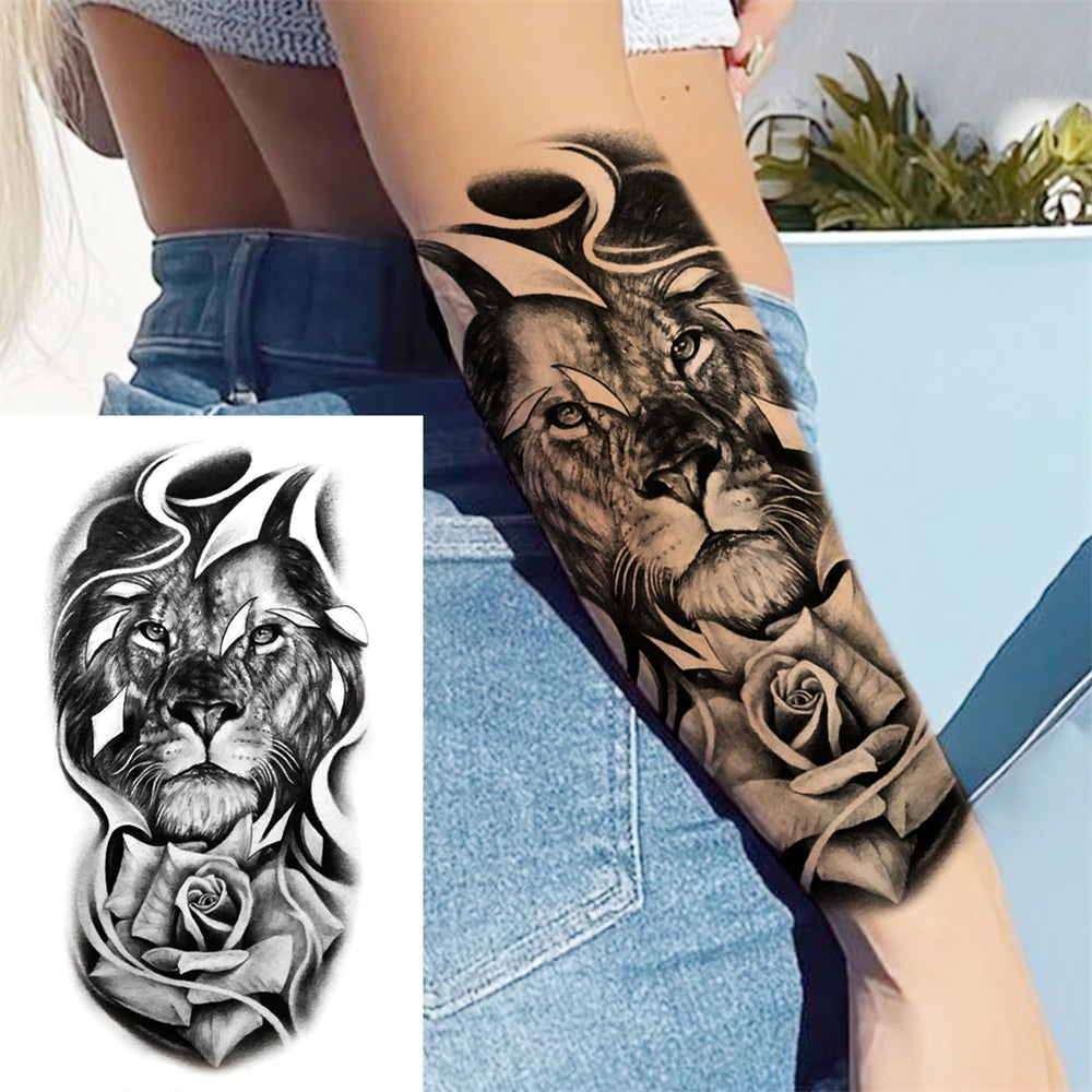 Large Peony Temporary Tattoos