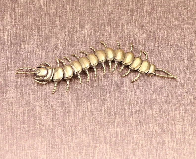 Copper Movable Centipede Figurine Tea Pets